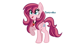 Size: 1024x630 | Tagged: safe, artist:wubcakeva, oc, oc only, oc:contralto, species:pegasus, species:pony, disguised siren, equestria girls ponified, female, gem, mare, ponified, raised hoof, simple background, siren gem, smiling, transparent background