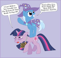 Size: 3625x3501 | Tagged: safe, artist:docwario, artist:epsilontlosdark4, character:trixie, character:twilight sparkle, ship:twixie, chains, collar, female, lesbian, ponies riding ponies, riding, shipping, vector