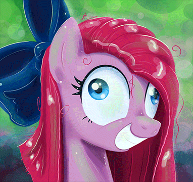 Size: 382x360 | Tagged: safe, artist:kp-shadowsquirrel, character:pinkamena diane pie, character:pinkie pie, animated, breathing, contemplating insanity, female, solo, vibrating, wiggle