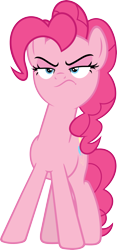 Size: 2107x4500 | Tagged: safe, artist:slb94, character:pinkie pie, death stare, glare, now you fucked up, simple background, transparent background, unamused, vector