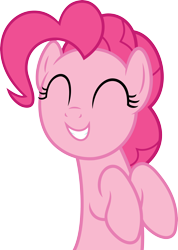 Size: 3208x4500 | Tagged: safe, artist:slb94, character:pinkie pie, episode:secrets and pies, g4, my little pony: friendship is magic, cute, diapinkes, eyes closed, female, simple background, smiling, solo, transparent background, vector