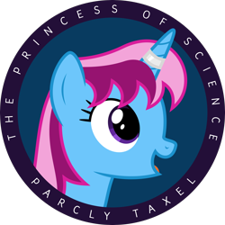 Size: 4036x4036 | Tagged: safe, artist:parclytaxel, oc, oc only, oc:parcly taxel, species:alicorn, species:pony, .svg available, 2018, absurd resolution, alicorn oc, button, female, horn ring, mare, open mouth, simple background, smiling, solo, transparent background, vector