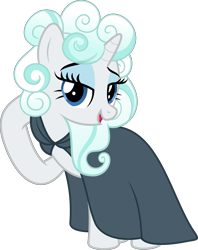 Size: 4079x5152 | Tagged: safe, artist:jhayarr23, character:rarity, species:pony, species:unicorn, episode:it isn't the mane thing about you, g4, my little pony: friendship is magic, absurd resolution, alternate hairstyle, cape, clothing, cloud mane, female, lidded eyes, looking at you, mare, simple background, solo, transparent background, vector
