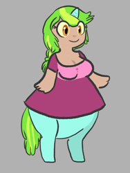 Size: 768x1024 | Tagged: safe, artist:mt, oc, oc only, parent:whoa nelly, satyr, fat, female, obese, offspring, solo