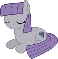 Size: 4392x4500 | Tagged: safe, artist:slb94, character:maud pie, species:earth pony, species:pony, absurd resolution, eyes closed, female, frown, mare, maudabetes, prone, simple background, sleeping, solo, transparent background, vector, wrong cutie mark