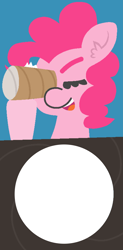 Size: 4267x8640 | Tagged: safe, artist:threetwotwo32232, edit, editor:michaelsety, character:pinkie pie, absurd resolution, blinking, eyes closed, template, toilet paper roll, what does she see