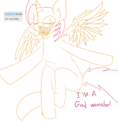 Size: 708x731 | Tagged: safe, artist:extradan, character:babs seed, species:alicorn, species:pony, alicornified, babscorn, female, race swap, sketch, solo