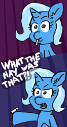 Size: 1000x1900 | Tagged: safe, artist:threetwotwo32232, character:trixie, species:pony, species:unicorn, cigarette, comic, dialogue, female, krusty the clown, mare, parody, solo, the simpsons