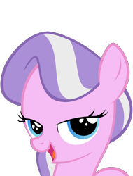 Size: 6320x8320 | Tagged: safe, artist:slb94, edit, editor:slayerbvc, character:diamond tiara, species:earth pony, species:pony, absurd resolution, accessory-less edit, bedroom eyes, female, filly, missing accessory, simple background, solo, transparent background, vector, vector edit