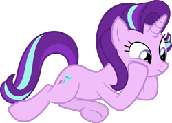Size: 4500x3217 | Tagged: safe, artist:slb94, character:starlight glimmer, species:pony, species:unicorn, episode:uncommon bond, g4, my little pony: friendship is magic, cute, female, glimmerbetes, lying down, mare, simple background, solo, transparent background, underhoof, vector