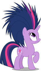 Size: 3000x5200 | Tagged: safe, artist:dashiesparkle, character:twilight sparkle, character:twilight sparkle (unicorn), species:pony, species:unicorn, episode:games ponies play, g4, my little pony: friendship is magic, .svg available, absurd resolution, alternate hairstyle, female, looking up, mare, raised hoof, simple background, solo, transparent background, vector