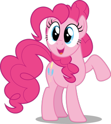 Size: 4472x5000 | Tagged: safe, artist:dashiesparkle, character:pinkie pie, species:earth pony, species:pony, episode:games ponies play, g4, my little pony: friendship is magic, .svg available, absurd resolution, cute, diapinkes, female, looking up, mare, raised hoof, simple background, smiling, solo, transparent background, vector