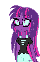 Size: 130x200 | Tagged: safe, artist:wubcakeva, character:midnight sparkle, character:twilight sparkle, character:twilight sparkle (scitwi), species:eqg human, my little pony:equestria girls, alternate costumes, alternate hairstyle, animated, cute, eyes closed, female, gif, long hair, midnight sparkle, midnightabetes, pixel art, sleeping, sleepy, snoring, twiabetes, z