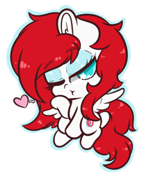 Size: 1280x1545 | Tagged: safe, artist:wickedsilly, oc, oc only, oc:air raid, species:pegasus, species:pony, blowing a kiss, chibi, cute, eyeshadow, giant head, heart, looking at you, makeup, male, one eye closed, simple background, transparent background, wingding eyes, wink