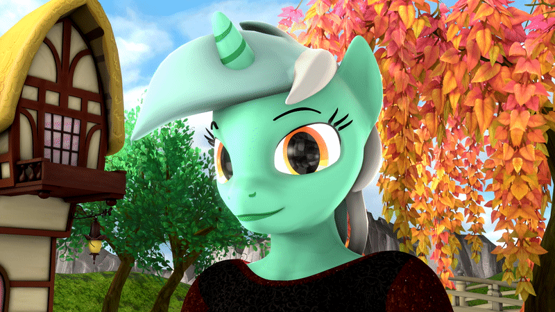 Size: 800x450 | Tagged: safe, artist:anthroponiessfm, character:lyra heartstrings, species:anthro, species:plantigrade anthro, species:pony, species:unicorn, 3d, adorable face, animated, boop, cute, female, gif, hand, lyrabetes, offscreen character, open mouth, solo focus, source filmmaker