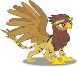 Size: 5818x5000 | Tagged: safe, artist:dashiesparkle, character:galena, species:griffon, episode:princess spike, g4, my little pony: friendship is magic, absurd resolution, background griffon, female, simple background, solo, spread wings, tiger griffon, transparent background, vector, wings