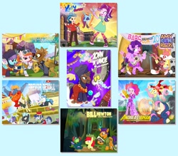Size: 1200x1050 | Tagged: safe, artist:pixelkitties, character:aunt holiday, character:auntie lofty, character:bon bon, character:bright mac, character:discord, character:fancypants, character:fluttershy, character:hayseed turnip truck, character:hoity toity, character:indigo zap, character:iron will, character:mare do well, character:pharynx, character:pinkie pie, character:prince pharynx, character:princess cadance, character:princess celestia, character:sassy saddles, character:starlight glimmer, character:sweetie drops, character:thunderlane, oc, ponysona, species:alicorn, species:changeling, species:draconequus, species:earth pony, species:griffon, species:pegasus, species:pony, species:reformed changeling, species:unicorn, ship:lofty day, my little pony:equestria girls, airship, amy keating rogers, andrea libman, artist interpretation, avengers: infinity war, babs bunny, babscon, babscon 2018, bathtub, bill newton, canterlot, canterlot high, cellular peptide cake (with mint frosting), clothing, coco (disney movie), cosplay, costume, crossdressing, crossover, doctor strange, electric guitar, female, food, frog, guitar, hera syndulla, infinity gauntlet, iron man, jewelry, john de lancie, kelly sheridan, lesbian, magic, male, marco diaz, mare, marvel, marvel cinematic universe, name pun, nicole dubuc, pixelkitties' brilliant autograph media artwork, plushie, pointy ponies, princess pony head, q, shipping, stallion, star butterfly, star trek, star trek: the next generation, star vs the forces of evil, star wars, star wars rebels, taco, thanos, the rocketeer, tiny toon adventures, trevor devall, ukulele, voice actor joke, wall of tags, wand, zeppelin