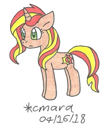 Size: 650x805 | Tagged: safe, artist:cmara, character:sunset shimmer, female, solo, traditional art