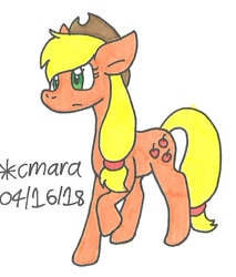 Size: 634x745 | Tagged: safe, artist:cmara, character:applejack, female, solo, traditional art