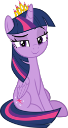 Size: 5396x10091 | Tagged: safe, artist:jhayarr23, character:twilight sparkle, character:twilight sparkle (alicorn), species:alicorn, species:pony, episode:horse play, g4, my little pony: friendship is magic, absurd resolution, crown, female, jewelry, new crown, raised eyebrow, regalia, simple background, smug, solo, transparent background, vector