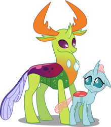 Size: 4377x5000 | Tagged: safe, artist:dashiesparkle, character:ocellus, character:thorax, species:changeling, species:reformed changeling, .svg available, absurd resolution, changeling king, duo, female, male, simple background, transparent background, vector