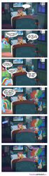 Size: 1000x3576 | Tagged: safe, artist:pixelkitties, character:mayor mare, character:rainbow dash, character:scootaloo, species:pegasus, species:pony, episode:sleepless in ponyville, g4, my little pony: friendship is magic, bed, clown, clown outfit, comic, dialogue, game boy, it, lava lamp, night, nintendo, rainbow dumb, reference, scared, scooter, stephen king, tentacles, this will end in tears and/or death