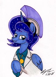 Size: 818x1115 | Tagged: safe, artist:newyorkx3, character:princess luna, artemabetes, clothing, cute, prince artemis, rule 63, rule63betes, solo, suit, traditional art