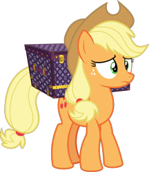 Size: 6400x7411 | Tagged: safe, artist:parclytaxel, character:applejack, species:earth pony, species:pony, episode:made in manehattan, g4, my little pony: friendship is magic, .svg available, absurd resolution, box, female, mare, scared, simple background, solo, transparent background, vector