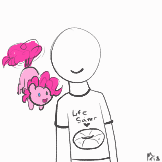 Size: 560x560 | Tagged: safe, artist:mt, character:pinkie pie, species:human, animated, chibi, duo, female, pinkiecopter, tailcopter