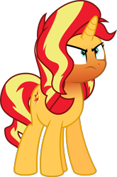 Size: 5049x7656 | Tagged: safe, artist:jhayarr23, character:sunset shimmer, species:pony, species:unicorn, equestria girls:rollercoaster of friendship, g4, my little pony: equestria girls, my little pony:equestria girls, absurd resolution, angry, female, red face, simple background, solo, sunset shimmer is not amused, transparent background, unamused