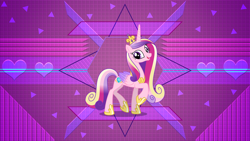 Size: 3840x2160 | Tagged: safe, artist:dashiesparkle edit, artist:laszlvfx, edit, character:princess cadance, species:alicorn, species:pony, colored wings, female, happy, multicolored wings, open mouth, raised hoof, wallpaper, wallpaper edit
