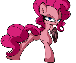 Size: 793x662 | Tagged: safe, artist:extradan, character:pinkie pie, female, fishnet clothing, looking at you, plot, solo