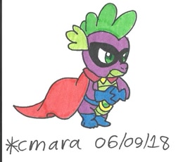 Size: 683x629 | Tagged: safe, artist:cmara, character:humdrum, character:spike, episode:power ponies, g4, my little pony: friendship is magic, male, solo, traditional art