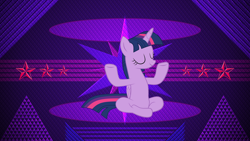 Size: 3840x2160 | Tagged: safe, artist:laszlvfx, artist:razoredge2312, derpibooru original, edit, character:twilight sparkle, character:twilight sparkle (alicorn), species:alicorn, species:pony, episode:a rockhoof and a hard place, g4, my little pony: friendship is magic, cute, eyes closed, female, high res, lotus position, meditation, sitting, solo, wallpaper, wallpaper edit