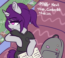 Size: 1280x1141 | Tagged: safe, artist:wickedsilly, oc, oc only, oc:wicked silly, species:pony, species:unicorn, backpack, female, mare, semi-anthro, solo