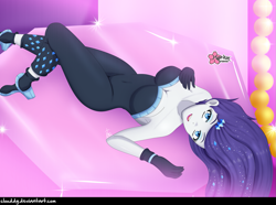 Size: 1345x1000 | Tagged: safe, artist:clouddg, character:rarity, episode:the other side, g4, my little pony: equestria girls, my little pony:equestria girls, bare shoulders, beautiful, beautisexy, bedroom eyes, bodysuit, breasts, busty rarity, cleavage, clothing, fabulous, female, gloves, lidded eyes, looking at you, sexy, sleeveless, smiling, solo, strapless, stupid sexy rarity, unitard