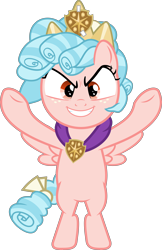 Size: 5516x8533 | Tagged: safe, artist:jhayarr23, character:cozy glow, species:pegasus, species:pony, episode:school raze, g4, my little pony: friendship is magic, absurd resolution, cozy glow is best facemaker, crazy glow, crown, evil, female, filly, foal, insanity, jewelry, pure concentrated unfiltered evil of the utmost potency, pure unfiltered evil, regalia, simple background, solo, transparent background, vector