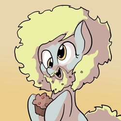 Size: 800x800 | Tagged: safe, artist:docwario, character:derpy hooves, species:pegasus, species:pony, afro, alternate hairstyle, beard, facial hair, female, mare, muffin