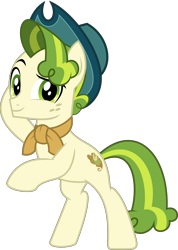 Size: 5587x7854 | Tagged: safe, artist:jhayarr23, character:pistachio, species:earth pony, species:pony, episode:best gift ever, g4, my little pony: friendship is magic, absurd resolution, clothing, cowboy hat, hat, male, neckerchief, raised eyebrow, rearing, simple background, solo, teenager, transparent background, vector