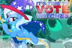 Size: 2400x1600 | Tagged: safe, artist:pixelkitties, character:ms. harshwhinny, character:trixie, species:pony, species:unicorn, cape, clothing, female, hat, mare, solo, trixie's cape, trixie's hat, votehorse, zoom layer