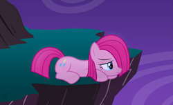Size: 5911x3601 | Tagged: safe, artist:slb94, character:pinkamena diane pie, character:pinkie pie, species:pony, cliff, crying, cute, cuteamena, female, frown, sad, solo, teary eyes