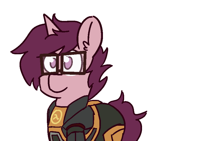 Size: 900x600 | Tagged: safe, artist:threetwotwo32232, oc, oc:fizzy pop, oc:lore love, species:pony, species:unicorn, animated, armor, clothing, cosplay, costume, cowbar, cute, female, gif, glasses, gordon freeman, half-life, hev suit, hug, male, mare, miniskirt, pigtails, skirt, space channel 5, stallion, ulala