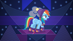 Size: 3840x2160 | Tagged: safe, artist:laszlvfx, artist:luckreza8, edit, character:rainbow dash, species:pegasus, species:pony, episode:best gift ever, g4, my little pony: friendship is magic, clothing, female, hat, mare, solo, wallpaper, wallpaper edit