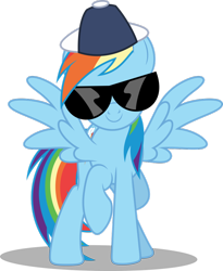 Size: 810x986 | Tagged: safe, artist:dashiesparkle, character:rainbow dash, species:pegasus, species:pony, episode:may the best pet win, g4, my little pony: friendship is magic, .svg available, backwards ballcap, baseball cap, cap, clothing, female, hat, simple background, solo, sunglasses, transparent background, vector