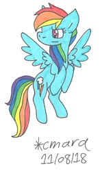 Size: 656x1103 | Tagged: safe, artist:cmara, character:rainbow dash, species:pony, female, solo, traditional art