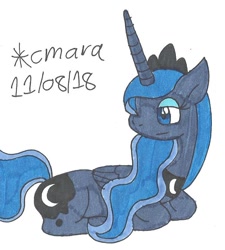 Size: 755x838 | Tagged: safe, artist:cmara, character:princess luna, species:pony, female, solo, traditional art