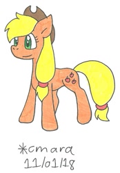 Size: 738x1059 | Tagged: safe, artist:cmara, character:applejack, species:pony, female, solo, traditional art
