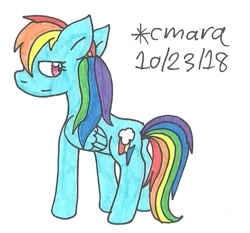 Size: 799x745 | Tagged: safe, artist:cmara, character:rainbow dash, species:pony, female, solo, traditional art