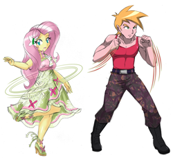Size: 1872x1728 | Tagged: safe, artist:danmakuman, edit, character:big mcintosh, character:fluttershy, ship:fluttermac, my little pony:equestria girls, female, male, request, shipping, simple background, straight, white background