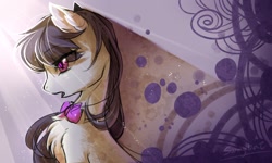 Size: 1280x768 | Tagged: safe, artist:swaybat, character:octavia melody, species:earth pony, species:pony, bow tie, chest fluff, cute, ear fluff, eye clipping through hair, female, mare, open mouth, profile, solo, tavibetes